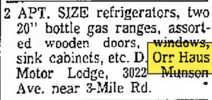 D. Orr Haus Motor Lodge (Cottonwood Motel) - Sep 1970 Ad (newer photo)